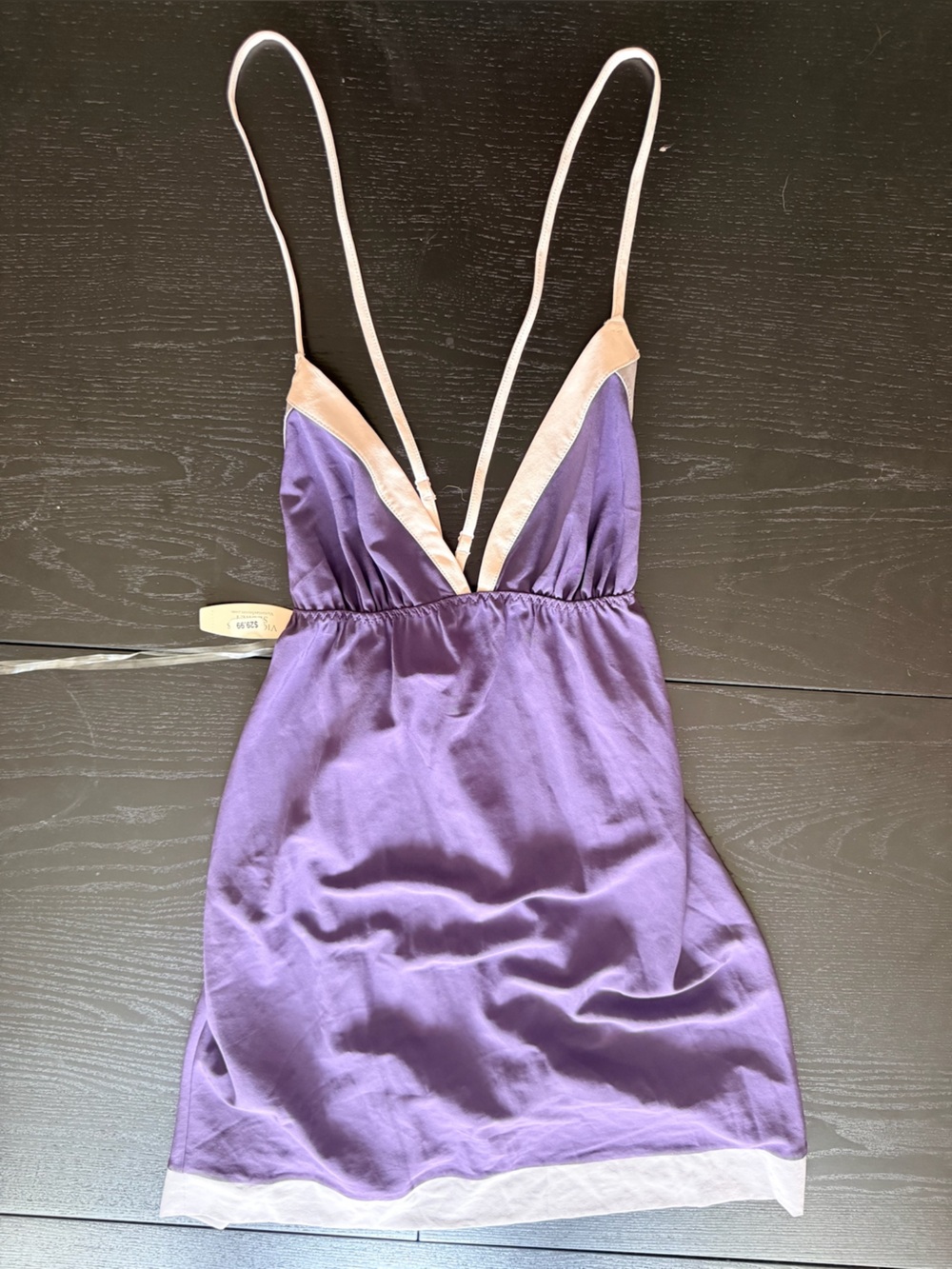 Victoria's Secret Purple Satin Slip with Pink Accents